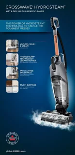 جاروعصایی و بخارشور بیسل، مدل CROSSWAVE 3527E | BISSELL CrossWave HydroSteam 3527E