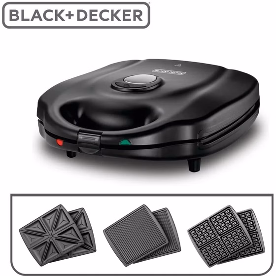 ساندویچ ساز سه کاره بلک اند دکر، مدل TS4130 | Black & Decker Sandwich Grill And Waffle Maker, TS4130