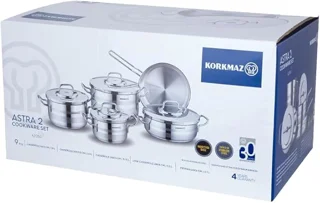 سرویس قابلمه 9 پارچه کرکماز، مدل های آلفا و آستارا | Korkmaz pot service