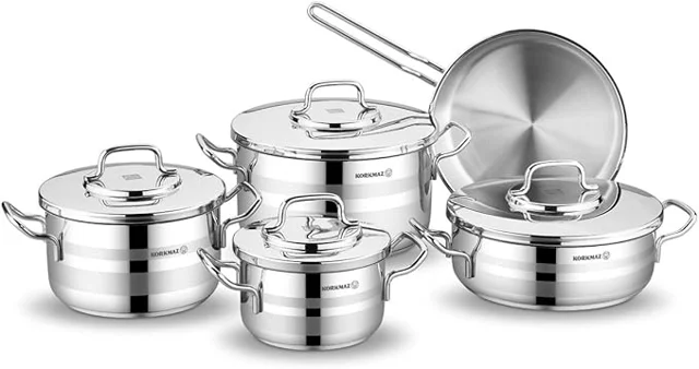 سرویس قابلمه 9 پارچه کرکماز، مدل های آلفا و آستارا | Korkmaz pot service